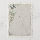 Elegantes Vintages Hochzeitsmenü für Aquamarine Vö Menükarte (Rückseite)