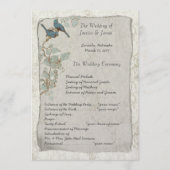 Elegantes Vintages Hochzeitsprogramm für Aquamarin Programm (Vorderseite)
