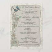 Elegantes Vintages Hochzeitsprogramm für Aquamarin Programm (Rückseite)