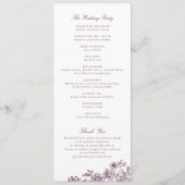 Elegantes Vintages Hochzeitsprogramm für Flora und Programm (Rückseite)