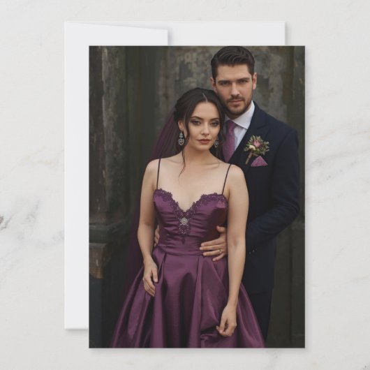 Elegantes Vintages Hochzeitsszenario im Jugendstil Einladung (Rückseite)