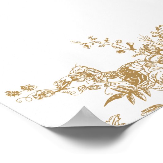 Elegantes Vintages Hochzeitsszenario Poster (Ecke)