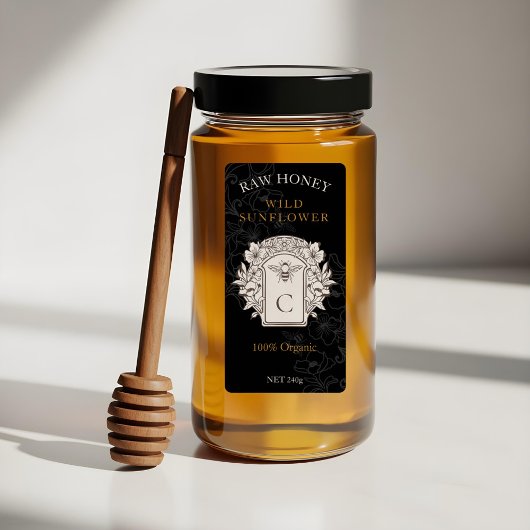Elegantes Vintages Honey Queen Bee Honey Jar Label