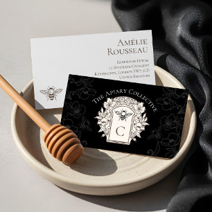Elegantes Vintages Honey Queen Bee Monogram Wappen Visitenkarte
