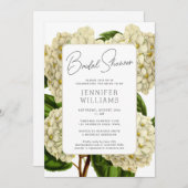Elegantes Vintages Hydrangeas Floral-Brautparty Einladung (Vorne/Hinten)
