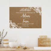 Elegantes Vintages islamisches Hochzeitplakat Poster (Küche)