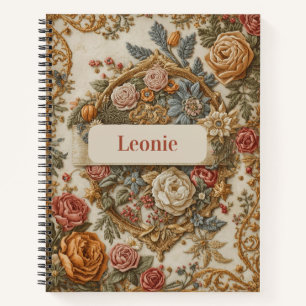 Elegantes Vintages Journal mit Individuelle Name Notizblock
