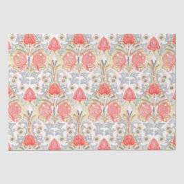 Elegantes Vintages Jugendstil Coral Blume Muster Seidenpapier
