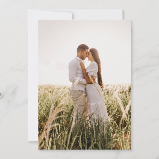 Elegantes Vintages Jugendstil Foto Hochzeit Einladung (Rückseite)