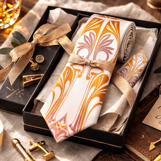Elegantes Vintages Jugendstil-Muster Krawatte