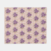 Elegantes Vintages Jugendstilfloral Fleecedecke (Vorderseite (Horizontal))