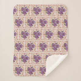 Elegantes Vintages Jugendstilfloral Sherpadecke