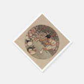 Elegantes Vintages Kaninchen Niedliches Traumziel Serviette (Ecke)