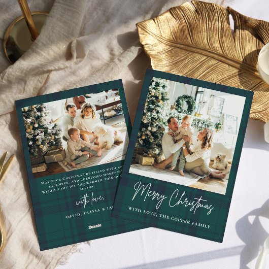 Elegantes Vintages Kariertes Foto Weihnachten