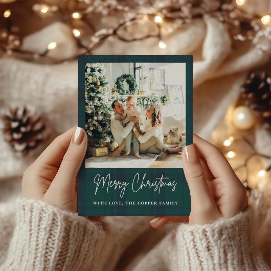 Elegantes Vintages Kariertes Foto Weihnachten