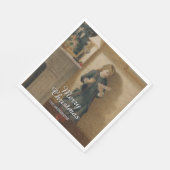 Elegantes Vintages Kind mit Gruß an Feiertagen Serviette (Ecke)