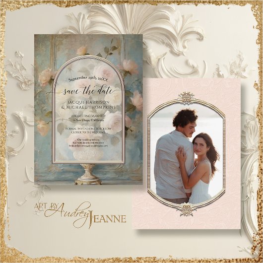 Elegantes Vintages klassisches formales Rosa Einladung