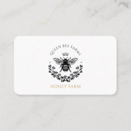 Elegantes Vintages Königin Bee Schwarz-weiß Gold Visitenkarte