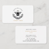 Elegantes Vintages Königin Bee Schwarz-weiß Gold Visitenkarte (Vorne/Hinten)