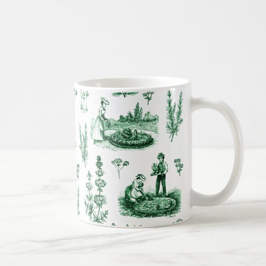 Elegantes Vintages Kräutergarten Kaffeetasse (Rechts)