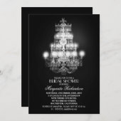 elegantes Vintages Kronleuchter-Brautparty lädt ei Einladung (Vorne/Hinten)
