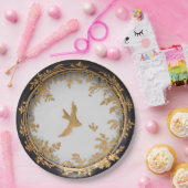 Elegantes Vintages Kunstwerk Pappteller (Party)