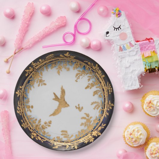 Elegantes Vintages Kunstwerk Pappteller (Party)