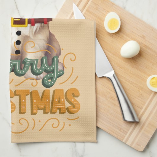 Elegantes Vintages Kunstwerk Weihnachten Geschirrtuch (Viertel Falte)