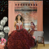 Elegantes Vintages Kupferquinceñera-Foto Hintergru Wandteppich