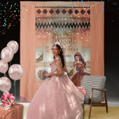 Elegantes Vintages Kupferquinceñera-Foto Hintergru Wandteppich