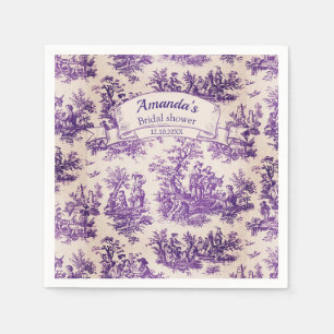 Elegantes Vintages lila Brautparty Serviette