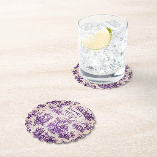 Elegantes Vintages lila Brautparty Untersetzer (Vor Ort)