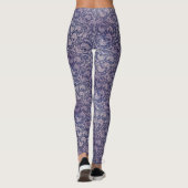 Elegantes, Vintages Lila Damask-Muster Leggings (Rückseite)