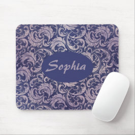 Elegantes, Vintages Lila Damask-Muster Mousepad