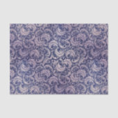 Elegantes, Vintages Lila Damask-Muster Seidenpapier (Vorderseite)