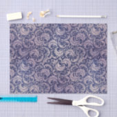 Elegantes, Vintages Lila Damask-Muster Seidenpapier (Handwerk)