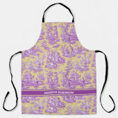 Elegantes Vintages, lila, gelbes Tuch Schürze (Vorderseite)