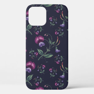 Elegantes Vintages Lila Orchideenmuster Case-Mate iPhone Hülle