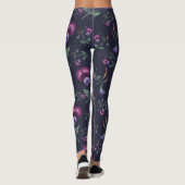 Elegantes Vintages Lila Orchideenmuster | Leggings (Rückseite)