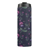 Elegantes Vintages Lila Orchideenmuster | Thermosbecher (Vorderseite)