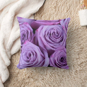 Elegantes Vintages Lila Rose Bouquet Throw Kissen