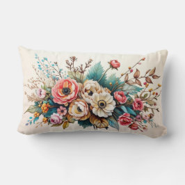 Elegantes Vintages Lumbalkissen - Aquarellfarben Lendenkissen