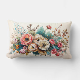 Elegantes Vintages Lumbalkissen - Aquarellfarben Lendenkissen