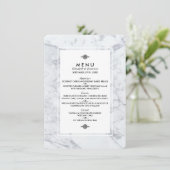 Elegantes Vintages Marble Wedding Menu Menükarte (Stehend Vorderseite)