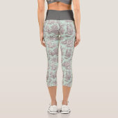 Elegantes Vintages Minzgrautoile de jouy Capri Leggings (Rückseite)