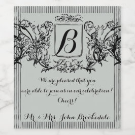 Elegantes Vintages Monogramm-Design Weinetikett