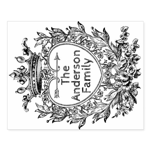 Elegantes Vintages Monogramm Gummistempel (Prägung)