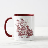Elegantes Vintages Monogramm Rotes Jouy Tasse (Links)