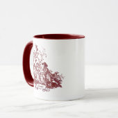 Elegantes Vintages Monogramm Rotes Jouy Tasse (Vorderseite Links)