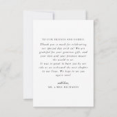 Elegantes Vintages Monogramm-Wappen Hochzeit Dankeskarte (Rückseite)